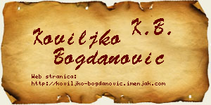 Koviljko Bogdanović vizit kartica